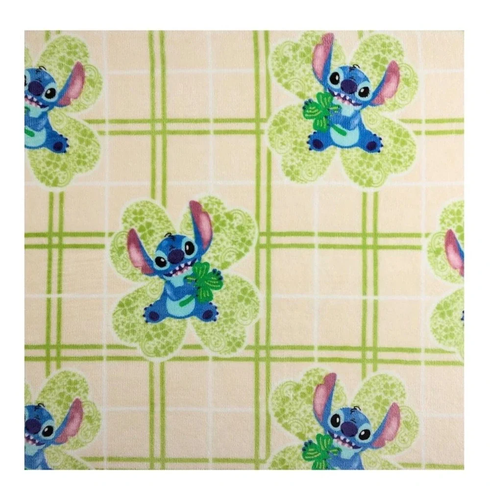 Disney Stitch St Patricks Day Plush Throw Blanket The Big One 60x72 Shamrock